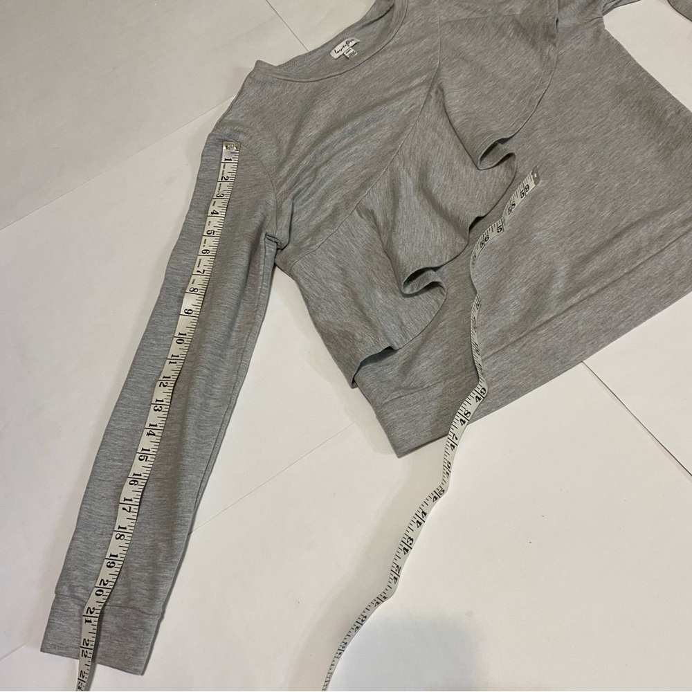❤️love, Fire Gray Ruffled Sweatshirt - Picture 8 of 11